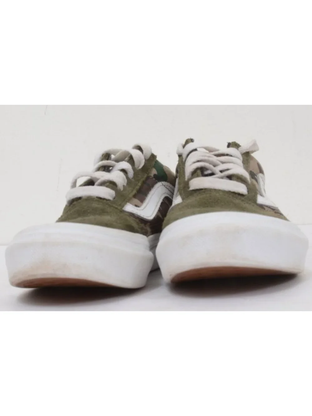 Vans KIDS 11.5 Camo Old Skool Shoes Green White Suede Sneakers Skater Lo Top